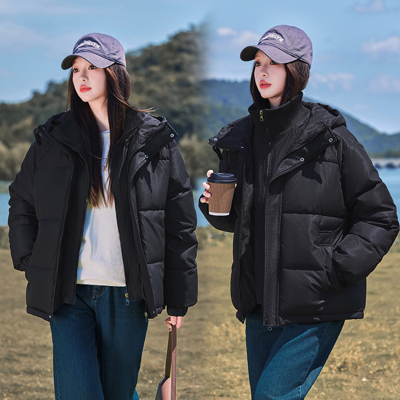假两件羽绒棉服立领连帽保暖棉衣2025新款休闲宽松冬季棉袄外套厚|undefined