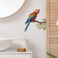 可愛樹枝鸚鵡兒童臥室門玄關馬桶貼家居裝飾牆貼貼紙自粘批發跨境
