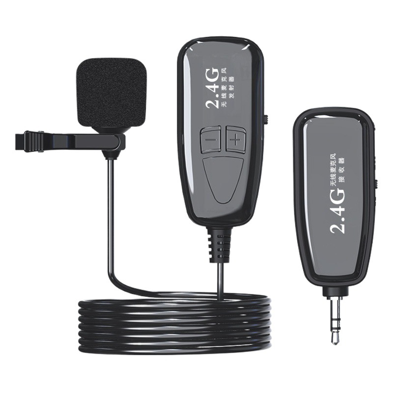 2,4g MICRÓFONO INALÁMBRICO Bluetooth móvil de grabación en vivo de la Cámara de audio cuello de radio micrófono de reducción de ruido micrófono pequeño