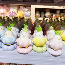 陶瓷小动物旋转转摆件陶瓷蒜鸟蒜鸟发财猫转转玩具礼品工艺品摆件