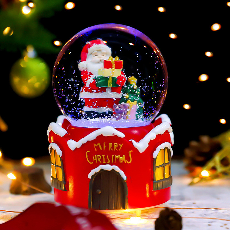 Nuevos regalos de Navidad luminosos bolas de cristal de nieve de agua decoraciones de Navidad al por mayor transfronterizas regalos para niños