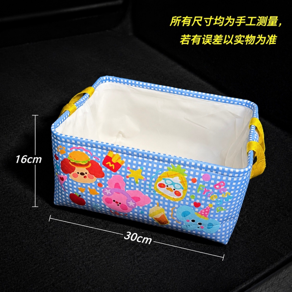 Foldable car storage box, cartoon trunk organizer, storage basket, car essentials for girls, automotive accessories