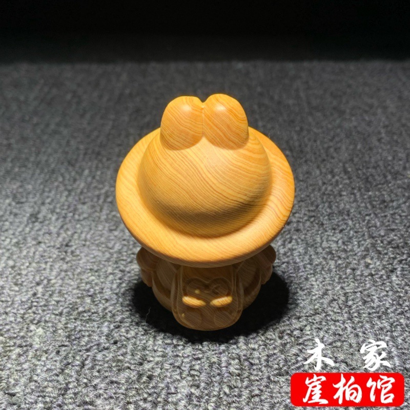 天然崖柏木雕拉布布手把件文玩可爱手办收藏家居客厅装饰品小摆件|undefined