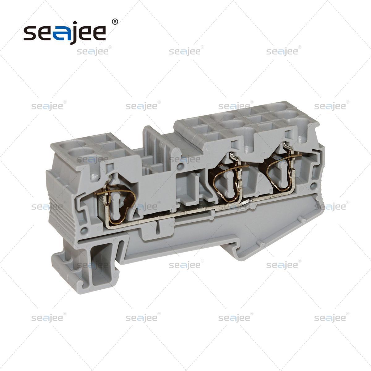 工厂直销ST4-TWIN直通式弹簧接线端子ST4-TWIN导轨式弹簧端子排