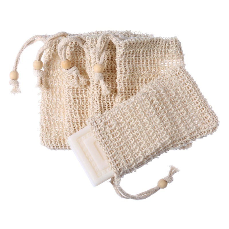 Nueva bolsa de jabón de algodón y lino burbuja simple protección del medio ambiente colgando espuma neta Baño hogar bolsa de red de jabón