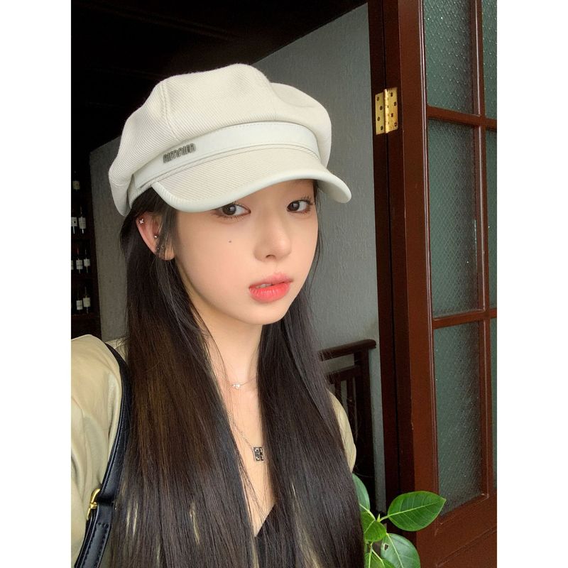 秋冬季前进帽网红帽子漫画家休闲日常出街显脸小百搭八角贝雷帽女|undefined
