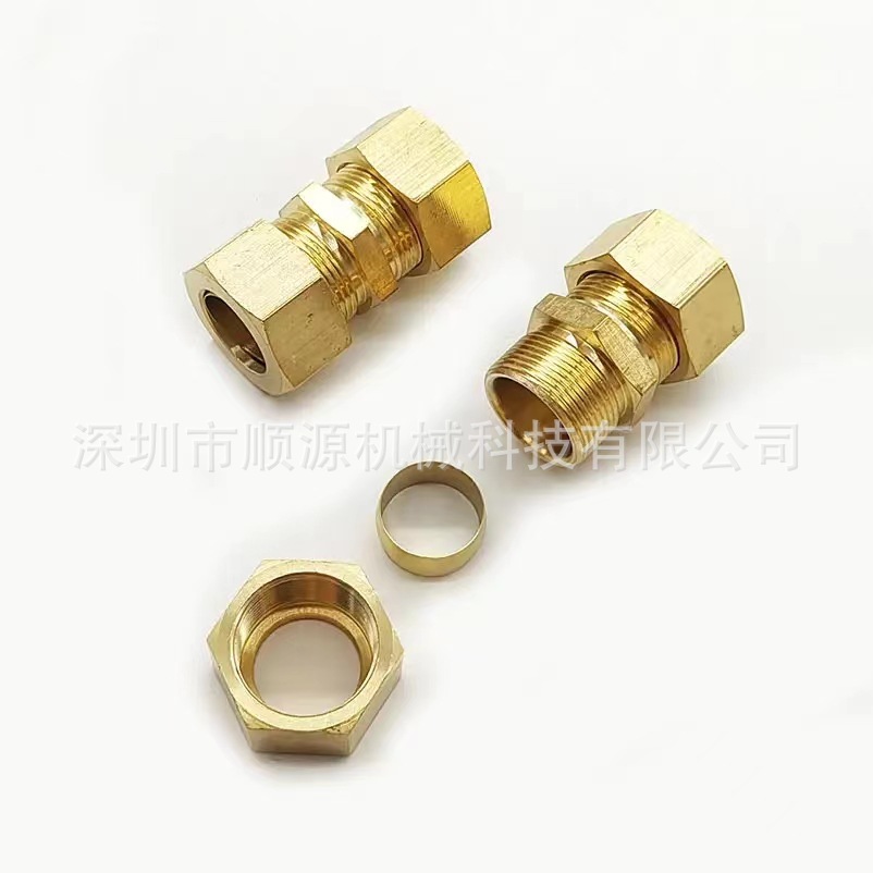 1/8od双头卡套直接头 铜卡套外贸出口卡套直通 现货工业级