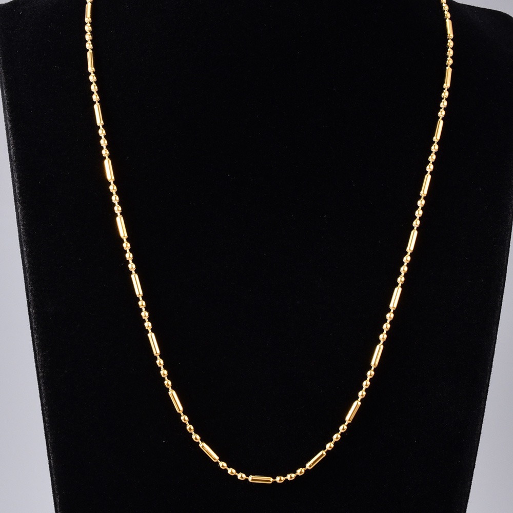 Simple Style Solid Color Titanium Steel Gold Plated Necklace In Bulk display picture 2
