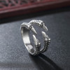 Retro fashionable one size metal ring, 2021 collection, city style