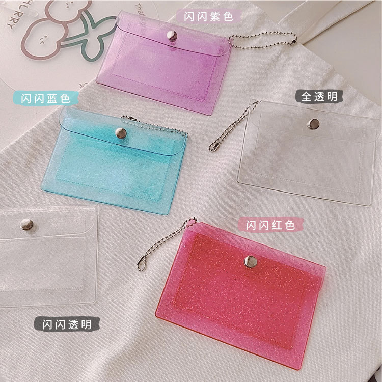 Creative and Compact Girl Transparent Card Holder Ins Student Coin Purse Card Holder Keychain Meal Card Bus Bank Card Holder