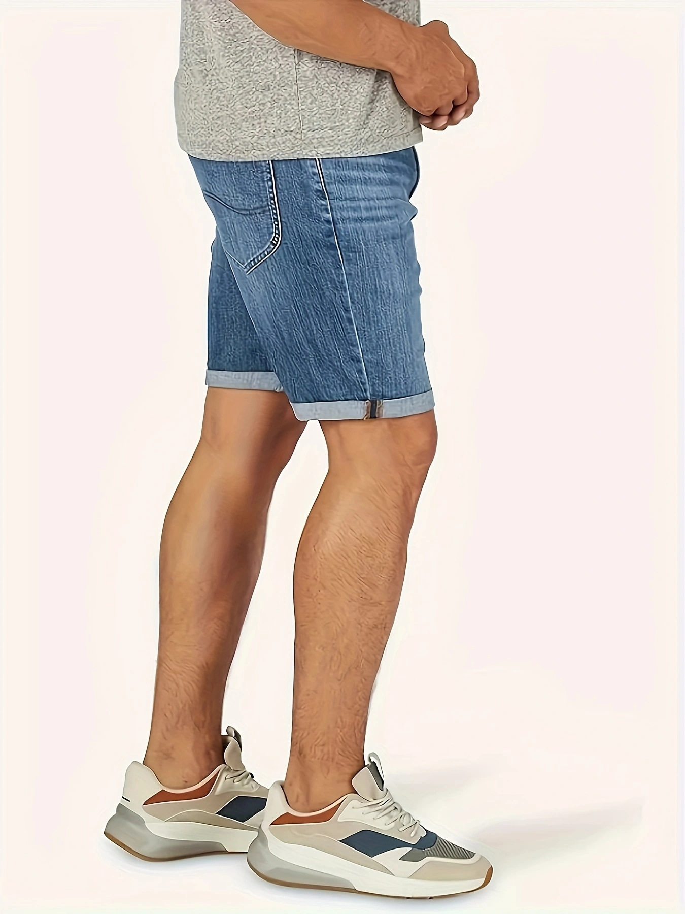 Europa y América suministro transfronterizo de moda nuevo hombre casual rectas crimped jeans pantalones medianos