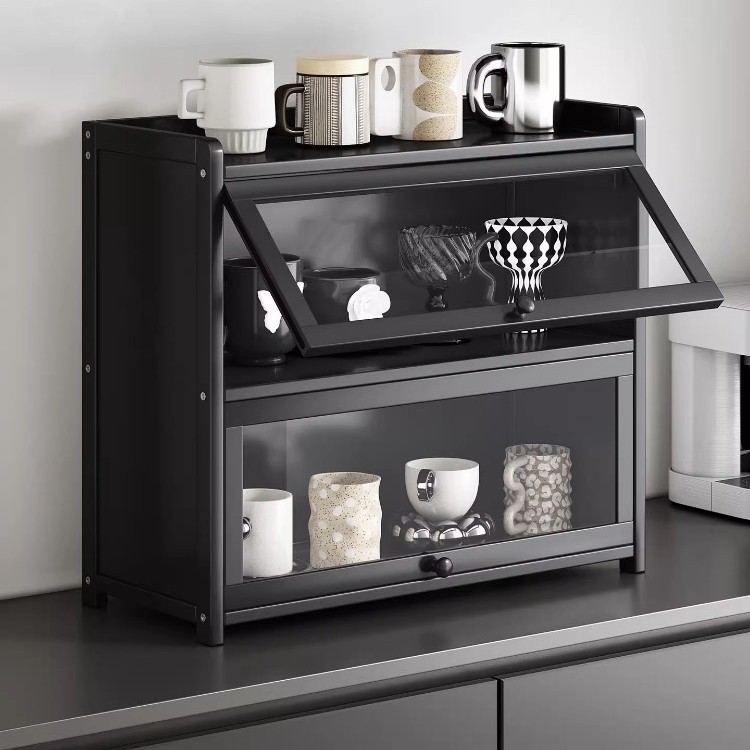 Desktop Storage Rack for Tea Cups and Water Cups, Multifunctional Dust-Proof Cabinet for Table, Cup Holder for Dining Table Countertop