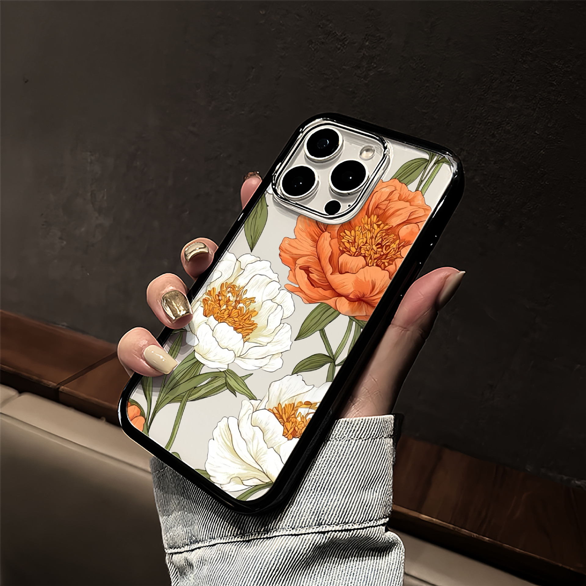 适用新壳体iPhone16简约14苹果15小清新13PROMAX碎花高级手机壳女