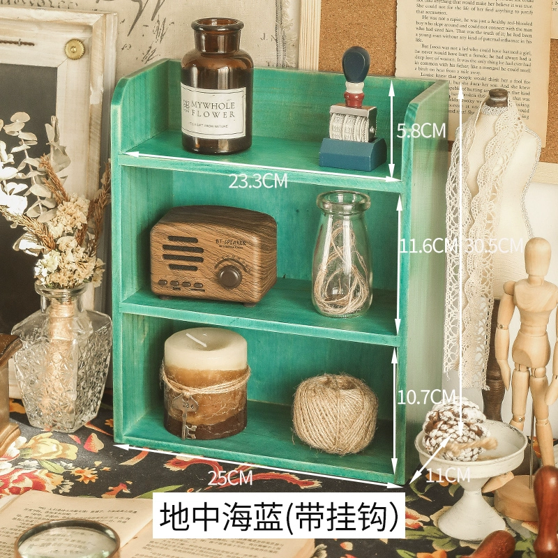 Настольная кружка, коробка для хранения Zakka, деревянный настольный шкафчик, настенное ретро крепление