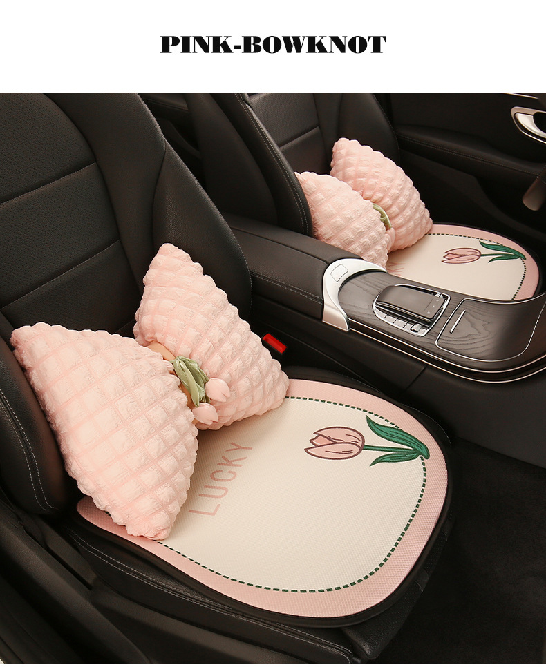 26 Car Seat Cushions, Universal for All Seasons, Breathable Seat Cushions, Mesh Anti-Slip, Cute Cartoon Seat Cushions, Summer Single Seat
