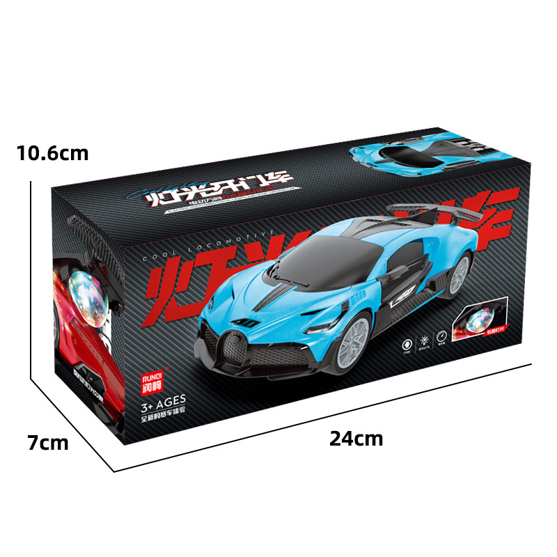 Modelo de simulación de coche deportivo de baile universal eléctrico abridor de puerta 360 música giratoria luz niño coche de juguete al por mayor