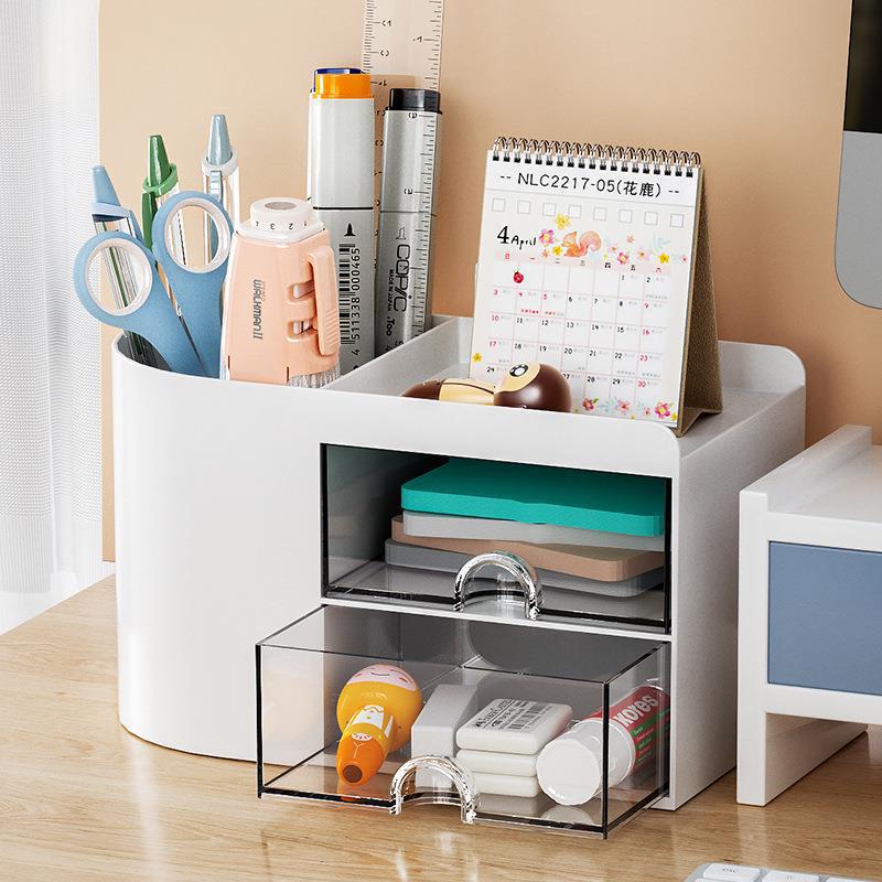 Pen holder desktop storage box drawer-type cosmetics office stationery cosmetic storage plastic sundries storage shelf