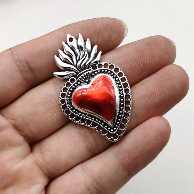 1 Piece Quantity Zinc alloy Material 1 Piece Zinc Alloy Peach Heart Shape Pendant DIY Jewelry Accessories Earrings Necklace