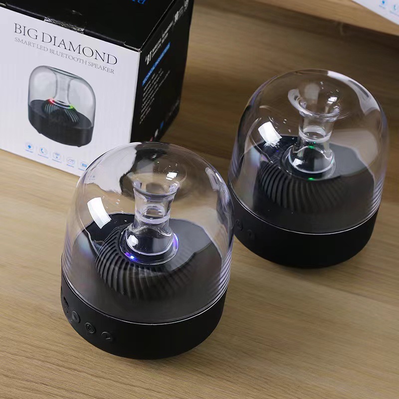 新しい色ガラスクリスタルカラフルな RGB ライトワイヤレス Bluetooth ステレオサブウーファークリエイティブギフトスピーカーお土産ギフト|undefined