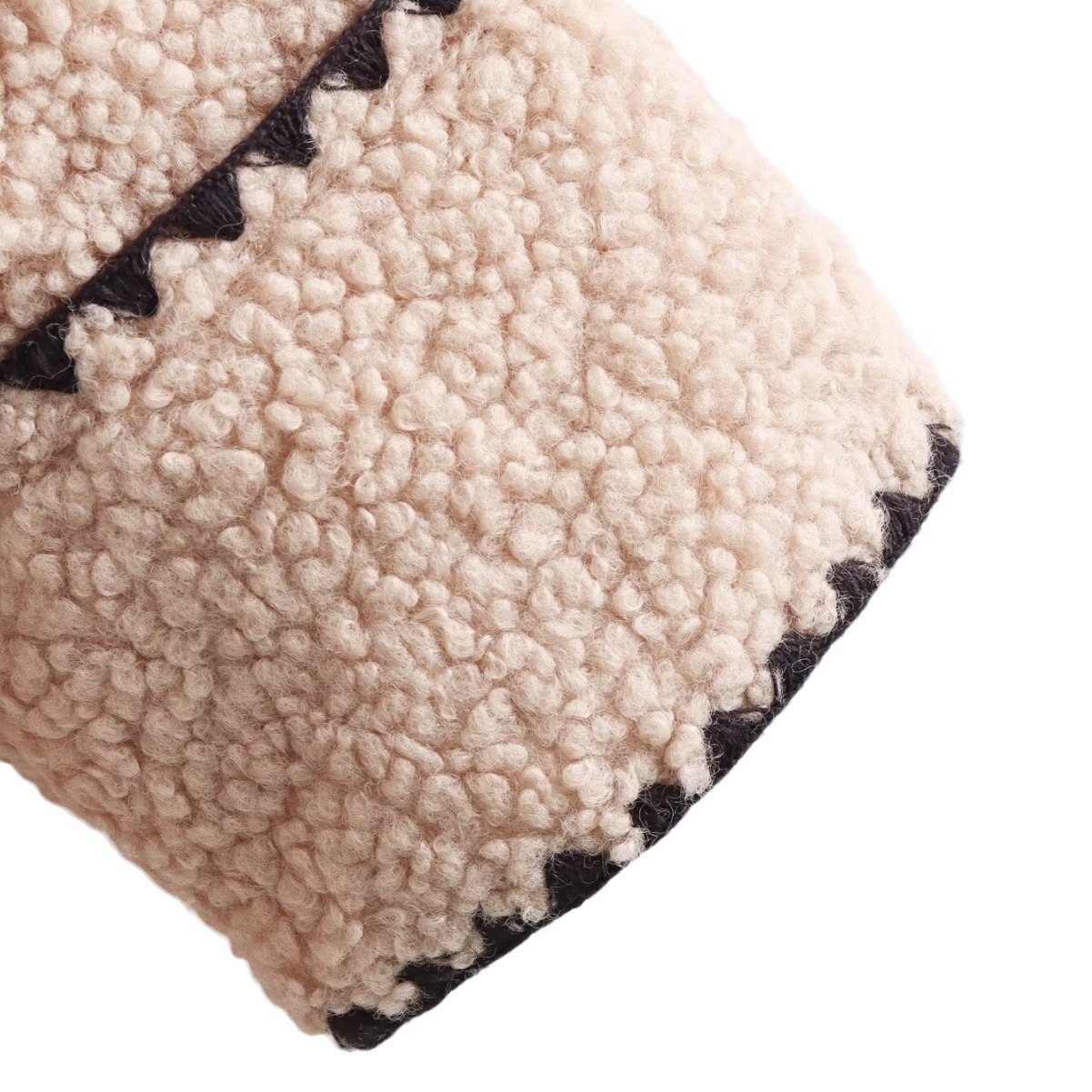 Dammekleeder Dammekleeder 2024 Hierscht a Wanter nei grouss Reversnähten locker Casual Lämmchewollemantel_voghion.com