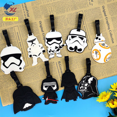 Star Wars Anime PVC Soft Rubber Luggage Tag, Creative Boarding Pass & Suitcase Identifier, Cartoon-Style Hanging Tag