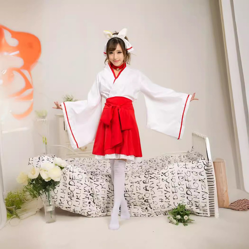 Anime Youkai x Maid SS Byakugouin Reikon no Kosode Costume Full Woman's Costume, One-Time Shipping