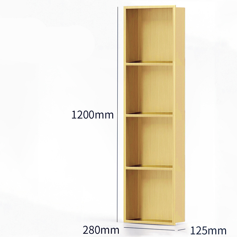 Acero inoxidable nicho incrustado ducha doble partición baño metal nicho Internet celebridad acabado baño estante