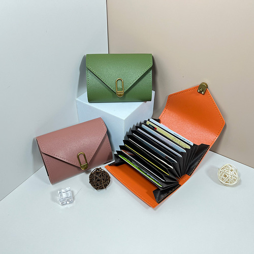 Cross-border organ card bag for women large capacity multi-card business card bag envelope card clip coin wallet card bag wholesale