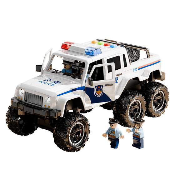 Children's off-road vehicle police car toy alloy simulation oversized police public security car model boy 3 years old