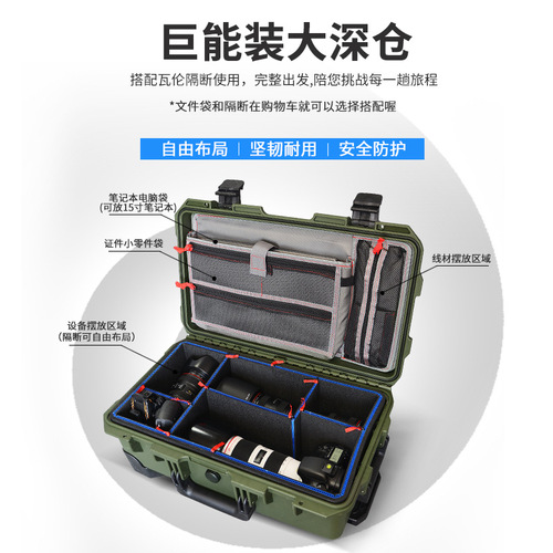 S-5129 Multi-functional Plastic Tool Box for DSLR Cameras, Laptops, Photography, Travel Cart, Safety Protection Box
