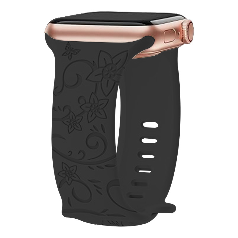 This is a patterned silicone waterproof strap suitable for the apple watch 9th generation Ultra smart sports watch undefined