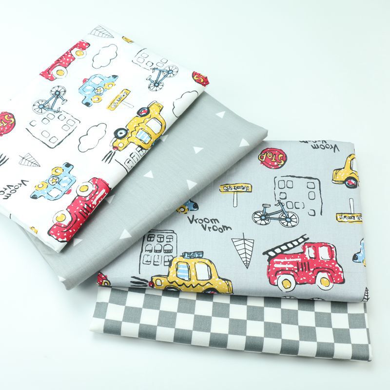 Korean Style Cartoon Car Printed Cloth Baby Cotton Quilt Cover Bed Cover Children Bedding Cotton Fabric