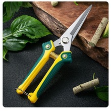 厂家不锈钢园艺修枝剪 直头橡塑修枝剪刀强力多用途园艺剪刀工具