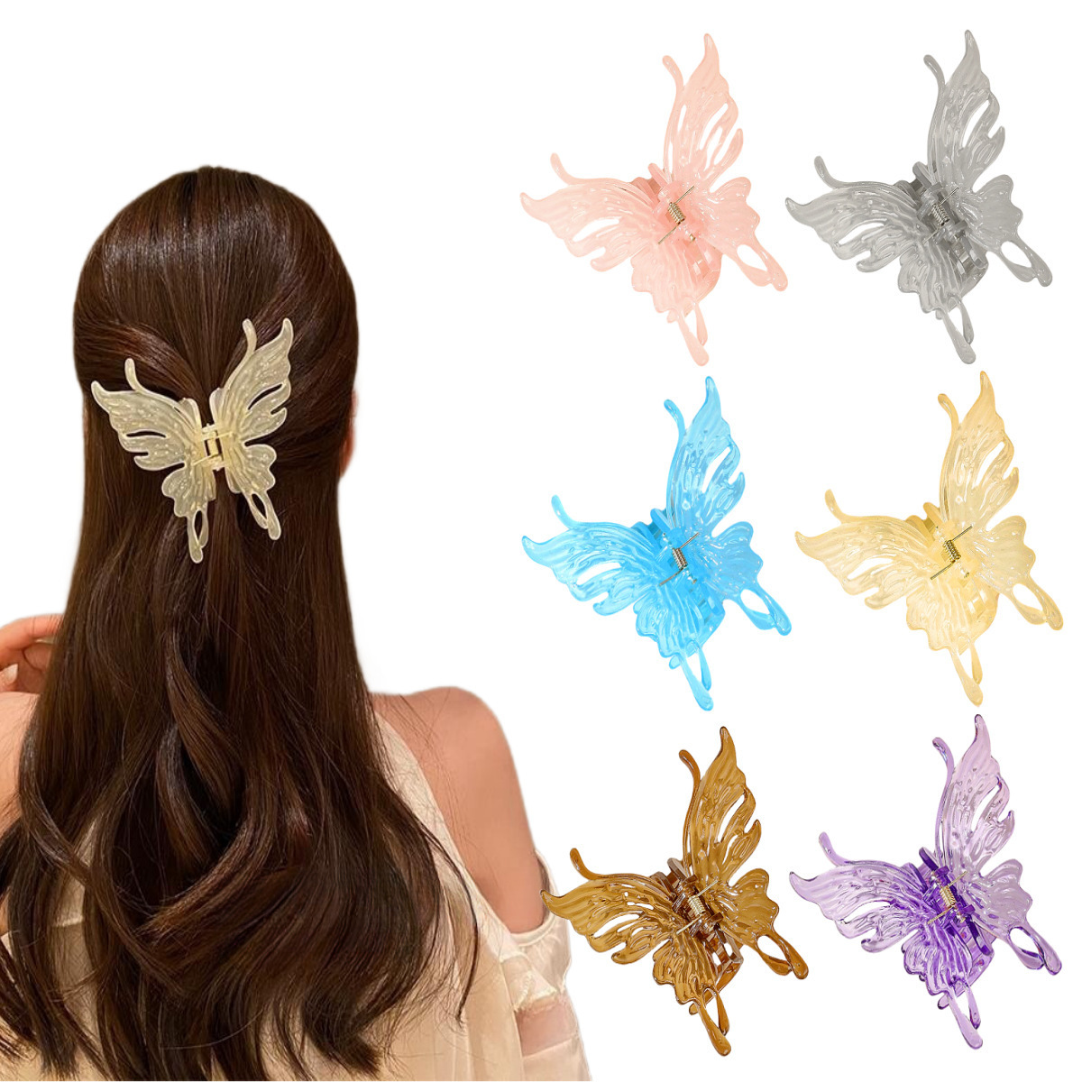 Amazon European and American Cross-Border Popular Bow Clip Women's Hair Clip Shark Clip Headwear Wholesale
