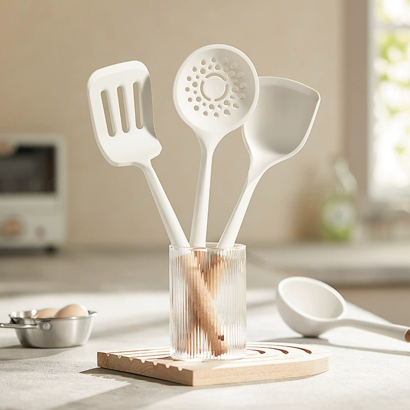 [Hen Doudou C] Посуда Silicon glue spatula sleeve sleeve суповая ложка кухонные принадлежности дерево ручка антипригарная кастрюля специальная