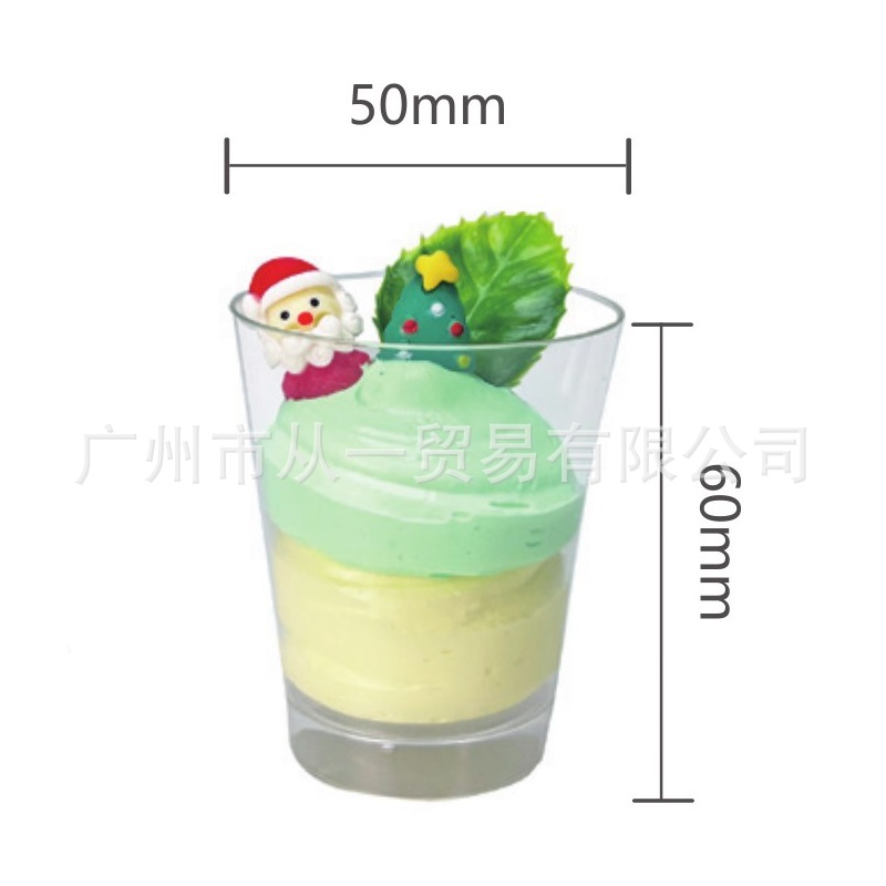 Vaso Desechable con Tapa para Pudín y Postres de Plástico PS Transparente