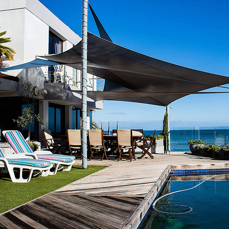 户外遮阳帆三角四角遮阳棚HDPE抗老化遮阳帆庭院防晒遮阳防雨天幕