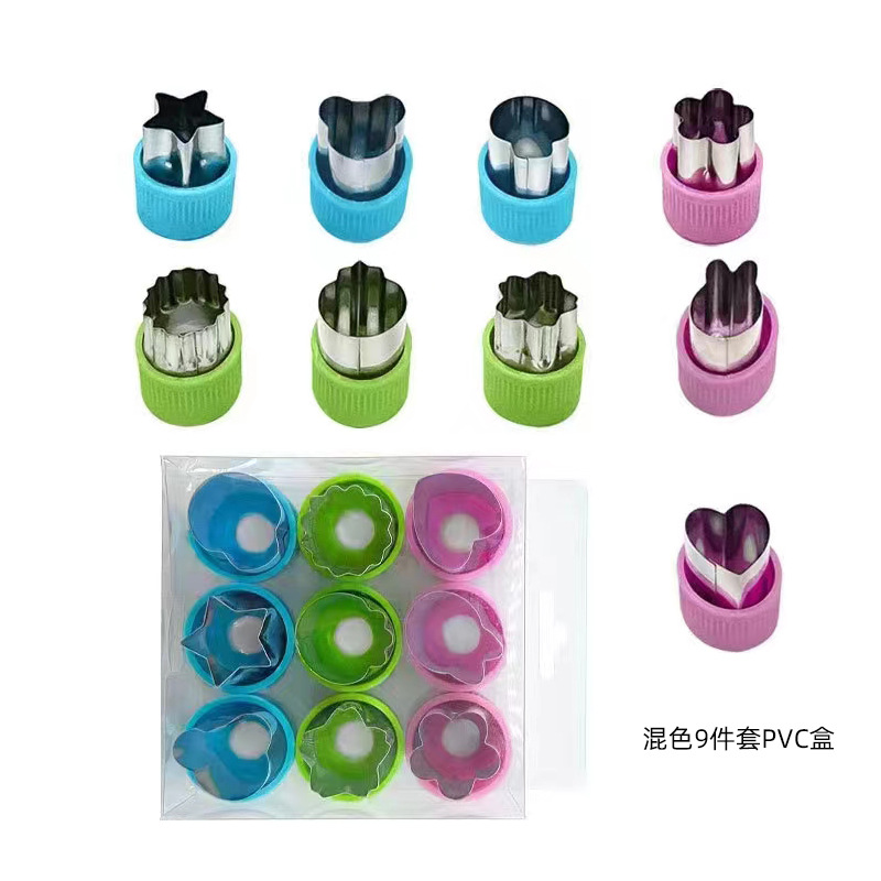 En stock cocina 12 piezas cortador de flores de acero inoxidable vegetales y frutas de corte utensilios de cocina para hornear molde de acero inoxidable molde de galletas