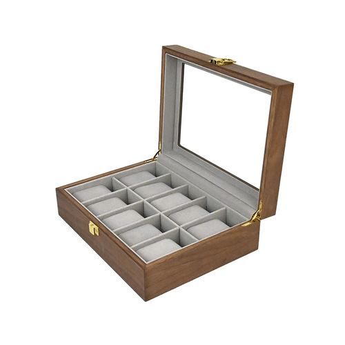 New 10-digit watch box retro wooden 10-grid watch collection display box watch box dropshipping