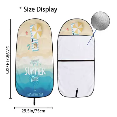 Summer seat towel cover for front seats, suitable for gym and exercise, all-season universal car use (Universal seat cover) - qct033-75x150