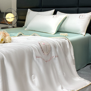 Летнее шелковое прохладное одеяло, свежий комплект, 4 предмета, французский стиль