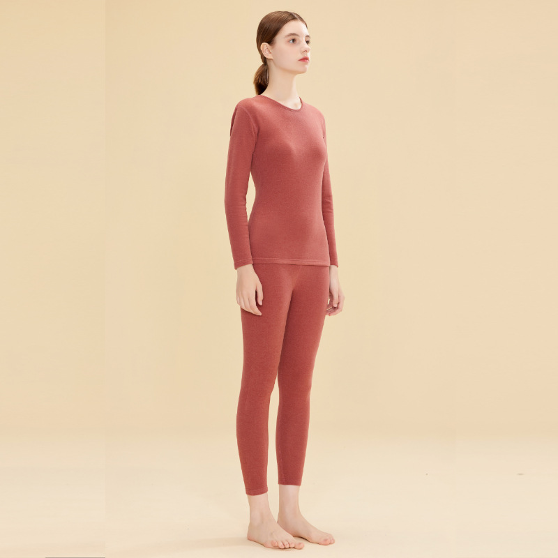 Cashmere Thermal Underwear Set for Women, Autumn and Winter Style, Fleece-Lined and Thickened, 7A Antibacterial Silk Velvet Thermal Tops and Bottoms for Men