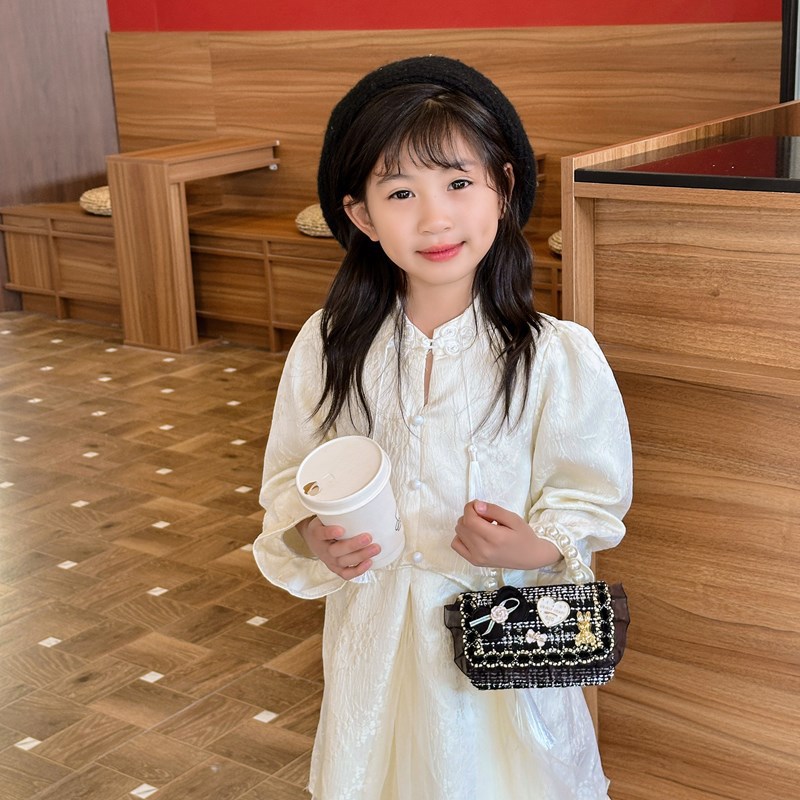 Bolso infantil, lindos arcos de perlas, bolso de mochila para niños, estilo coreano de moda, bolso de hombro para hombres y mujeres.