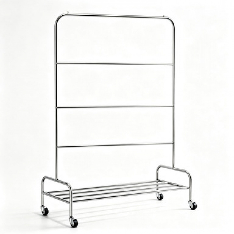 Tienda de ropa de acero inoxidable móvil multicapa percha de ropa estante de almacenamiento de piso de gran capacidad percha de pantalones para hombres y mujeres percha de ropa de almacén image 5