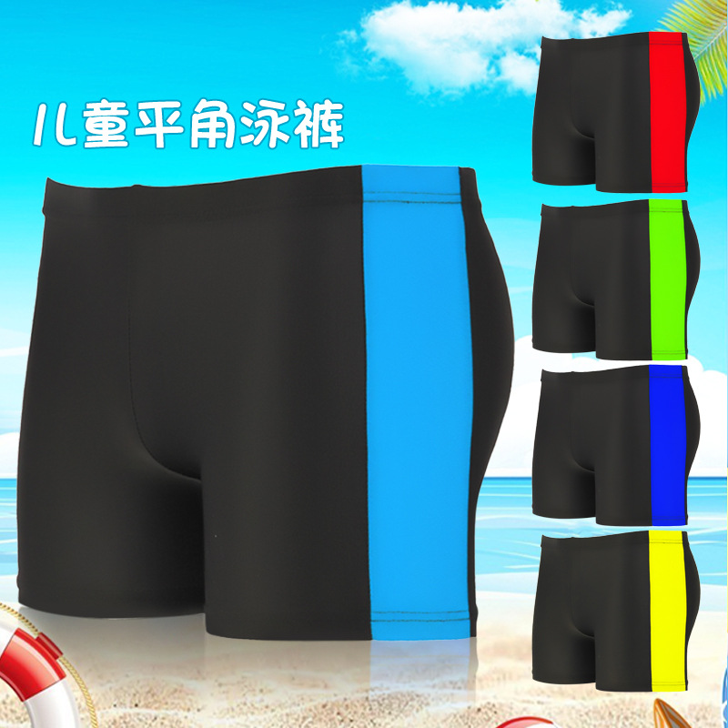 New Color Matching Big Children's Swimming Trunks Boys' Swimming Trunks Boxer Color Matching Children's Hot Spring Swimming Pool Training Swimming Trunks Wholesale