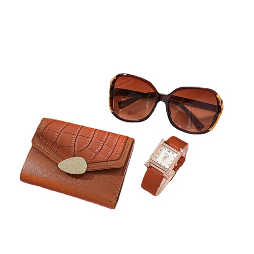 Women's gift set for opening event, souvenir for female customers, fashionable goodies, sunglasses, wallet, gift box