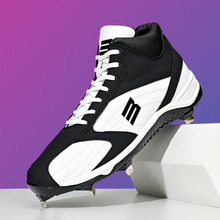 跨境大码高品质专业铁钉耐磨防滑棒球鞋超纤透气护踝美国橄榄球鞋