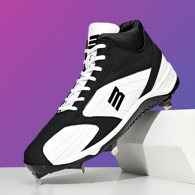 跨境大码高品质专业铁钉耐磨防滑棒球鞋超纤透气护踝美国橄榄球鞋