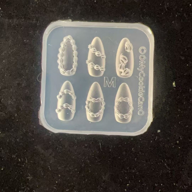 美甲模具法式奶油裙边美甲硅胶模具3d立体硅胶雕花饰品美甲模具|undefined