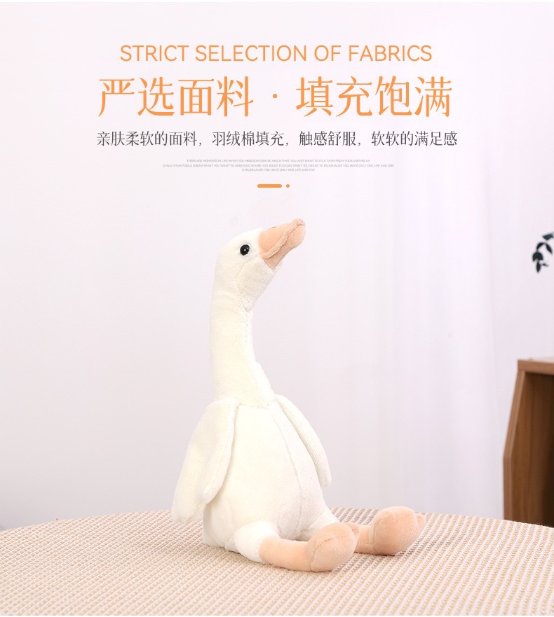 Cross-Border New Big Goose Doll Creative White Swan Plush Toy Children and Girls Comfort Pillow Cloth Doll